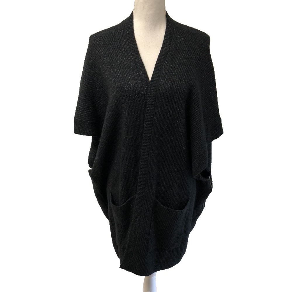 Cabi Luxury Poncho Sweater Jumper Womens‎ Medium Large Black Oversize Lagenlook
